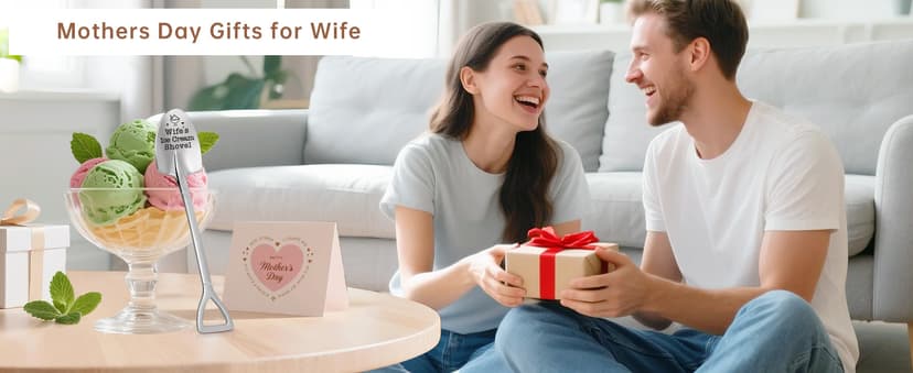 Wife Stocking Stuffers White Elephant Gifts, Romantic I Love You Gift for Her Valentines Mothers Day, Wifes Ice Cream Shovel Wife Gift from Husband, To My Wife Christmas Anniversary Birthday Gifts Her B0DY7GNQ58