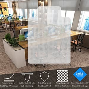 Office Chair Mat for Low Pile Carpet, 30" x 48" Transparent Office Desk Chair Mat for Carpeted Floors, Studded Carpet Floors Protector Mat for Home & Offices