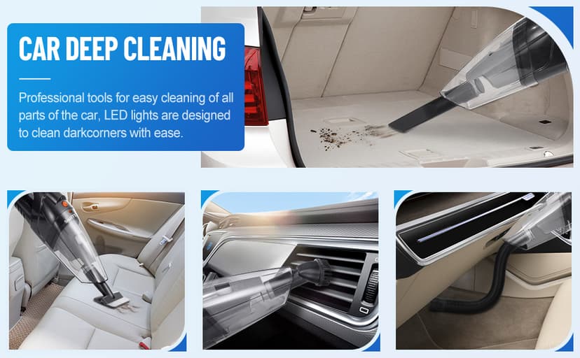 siumxr Handheld Vacuum Cordless,Powerful Suction 30Mins Long Runtime, Dust Busters Cordless Rechargeable with Two Washable Filters,Wet and Dry Hand Held Vacuum Cordless for Home, Car or Office