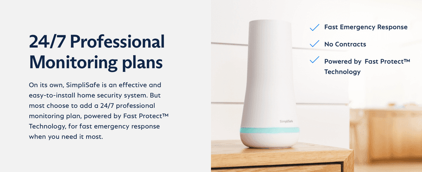 SimpliSafe 8 Piece Wireless Home Security System - Optional 24/7 Professional Monitoring - No Contract - Compatible with Alexa and Google Assistant , White