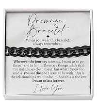 Love You This Much Promise Cuban Bracelet, Romantic Gift for Boyfriend, Appreciation Gift for Boyfriend, Cute Small Gift for Boyfriend, Thoughtful Boyfriend