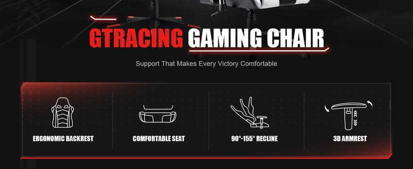 GTRACING Gaming Chair Racing Office Computer Ergonomic Video Game Chair Backrest and Seat Height Adjustable Swivel Recliner with Headrest and Lumbar Pillow Esports Chair (White)