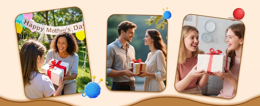 5 Pcs Crochet Gifts For Women,Crochet Reusable Grocery Bag, 50pcs Stickers for Friends, Mom, Knitting Lovers