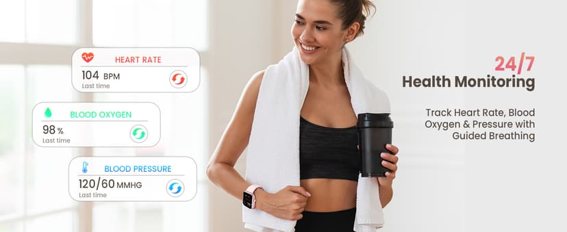 Smart Watch for Women Men Fitness: 1.85" Smart Watch with 30 Days+ Battery Life Make/Recive Call Heart Rate SpO2 Sleep Monitor 120+ Sport IP68 Waterproof Fitness Tracker Watch for iPhone Android