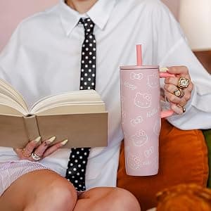 BPA Free, Silicone Straw, Handle, Cupholder Friendly, Dishwasher Safe, For Office, Home, Travel, Work, Gym, Fitness Zak Designs Harry Potter 30oz Spill-Proof Insulated Stainless Steel Tumbler B0FT7C47X5
