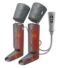 RENPHO Leg Compression Massager, Leg Massager Calf Massager for Circulation and Pain Relief, Effective for Father Mother Reduce Swelling, Grey