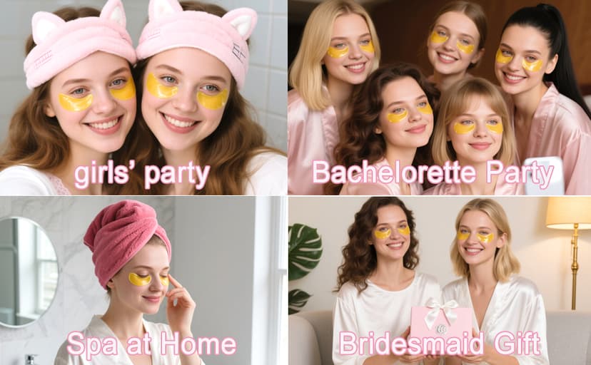 Eye Patches for Puffy Eye, Lip Mask Pads Reduce Fine Line, Hydrating Self-Care for Spa Nights, Bridal Parties & Bulk Gifts 30 Pairs 24K Gold Eye Masks & Lip Masks, for Spa & Bachelorette Favors B0D8Q8BVGP