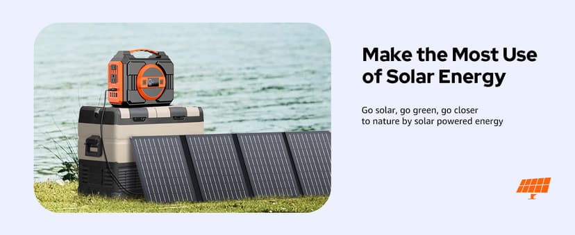 Solar Powered Generator 300W Rated, Portable Solar Generator Power Station with Solar Panels 40W Included, 220Wh Sola Power Bank with AC Outlet 110V Pure Sine Wave for Home Use Camping Outdoor