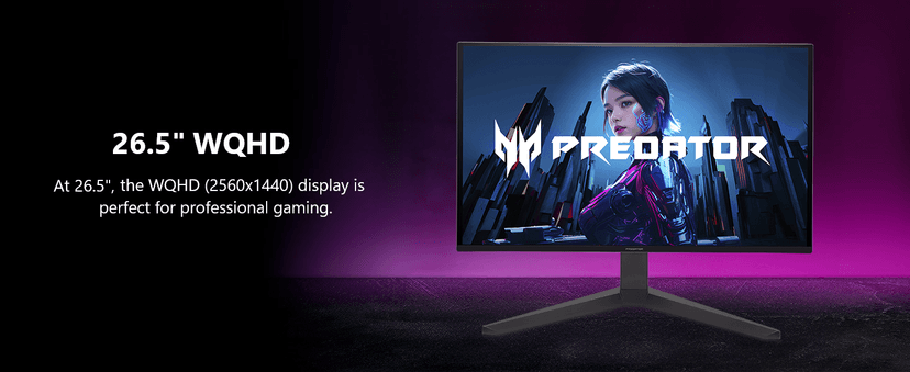 Acer Predator Gaming Monitor | 26.5" WQHD 2560x1440 QD-OLED | AMD FreeSync Premium | 240Hz | 0.03ms | Tilt, Height Adjustment, Pivot & Swivel | DCI-P3 99% | 2 x DP 1.4 & 2 x HDMI 2.1 | X27U W1bmiipprx