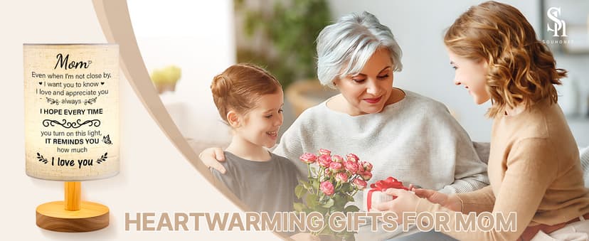 Birthday Gifts for Mom from Daughter Son, Christmas Mothers Day Gifts for Mom Gifts, Mother Lamp Decor for Bedroom Decor SOUHONEY Gifts for Mom from Daughter Son, Table Lamp for Mom Birthday Gifts B0CZP5CH5T