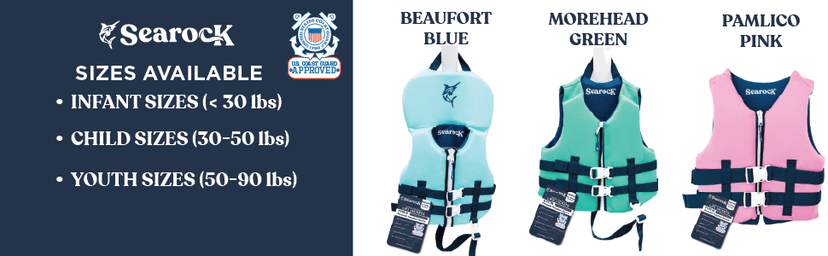 SearocK Children’s Life Jacket – US Coast Guard Approved Infant & Youth Life Vest for Boating, Fishing & Water Sports – Kids & Toddler PFD with Secure Buckles