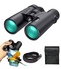 Gosky 10X42 HD Binoculars for Adults with Phone Adapter, High Power Binoculars with BAK4 Prism and FMC Lens, Waterproof Binocular for Bird Watching Hunting Traveling Outdoor Sports