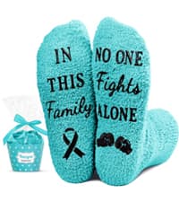 HAPPYPOP Cancer Awarenesss Gifts - Women Men Socks for Breast Cancer Survivor Chemo Patient