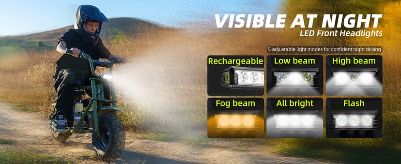 HOVER HEART Mini Bike, Gas Dirt Bike, Minibike, Gas Powered Mini Bikes for Adults, 99cc-4 Stroke Pit Bikes with Led, Dirtbike Motorcycle Max Load 200 Lbs, Speed 34.5 KM/H, Age13+ Hoverheart