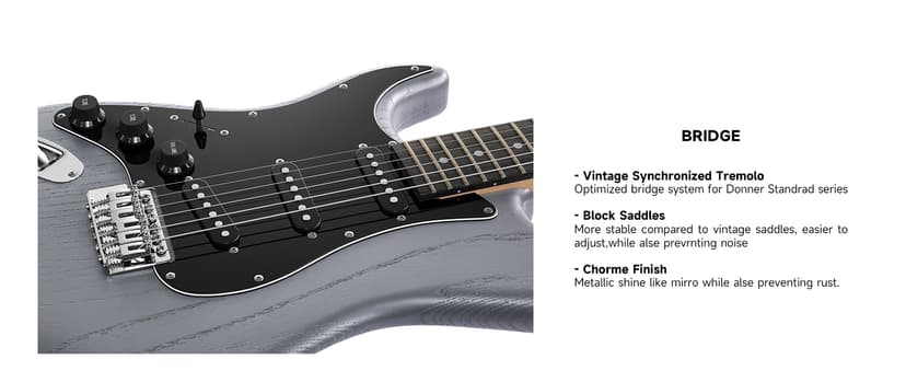 DONNER DST-80 Left-Handed Electric Guitar 39” Beginner Electric Guitar Kit with Amp, Classic SSS Pickup Complete with Gig Bag, Tuner, Capo, Strap, Picks, and Free Online Lessons, Matte Black