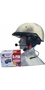 The Helmet Shop Half Helmet Headset Compatible with 5-Pin Honda Goldwing, Yamaha, and Kawasaki Audio Systems | Fits Most Half Helmets | Ear Protection from Wind Noise and Cold Weather