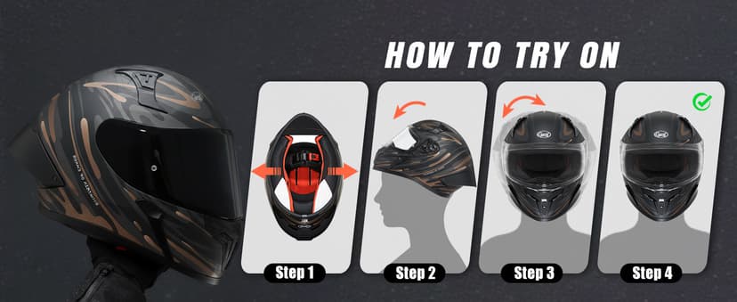 CYRIL Full Face Motorcycle Helmet DOT Approved for Adults Men Women, Motorbike Street Bike Racing Helmet with Tinted & Extra Clear Tool-Free Swappable Visors, Includes Storage Bag