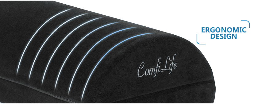 ComfiLife Foot Rest for Under Desk at Work – Adjustable Height Memory Foam Foot Stool for Under Desk, Office Chair & Gaming Chair – Ergonomic Footrest for Back & Hip Pain Relief (Black)