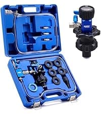 Orion Motor Tech Coolant Vacuum Refill Kit, Cooling System Vacuum Fill Tool with Leak Detector 5 Round Adapters 1 Conical Adapter, Radiator Coolant Fill Kit with Dual-Movement Gauge for Vacuum Leak