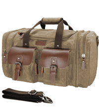 Wildroad Waxed Canvas Duffle Bag - 50L Waterproof Weekender Overnight Travel Bag