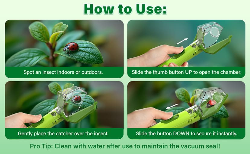 Bug Catcher for Kids, Insect Trap Kit with 6X Magnifier Glass - STEM Educational Exploration Tool for Indoor and Outdoor,Christmas Birthday Gifts Toys for Adults, Boys, and Girls, Green