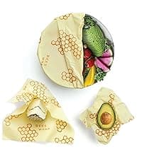 Bee's Wrap Beeswax Wraps for Food - Made in USA Reusable & Organic Food Wraps, Sandwich Wrap & Bowl Covers - Eco-Friendly Alternative to Aluminum Foil & Plastic Wrap, Ocean 3 Pack (S, M, L)
