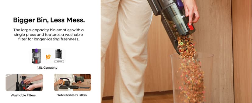 KIPMAX Cordless Vacuum Cleaner, 50KPa 550W Stick Vacuum for Home, 70Mins Anti-Tangled Vacuum Cleaner for Pet Hair/Carpet/Floor, Self-Standing Vacuum with Rechargeable Battery, LED Display&Aromatherapy