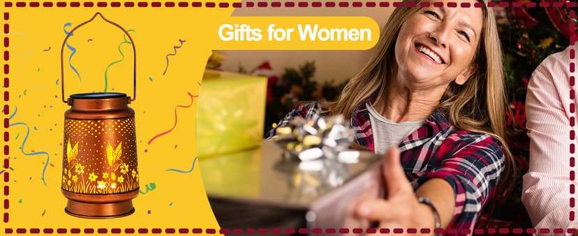 Hummingbird Birthday Gifts for Women Mom Grandma Solar Lanterns Outdoor Waterproof Garden Decor Metal Hanging LED Decorative Light for Patio Yard Lawn Backyard Front Porch Gardening Gifts