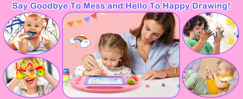 BABLOCVID Toddler Toys,Toys for 1-2 Year Old Girls,Magnetic Drawing Doodle Board for Kids Toy,Educational Learning Baby Toy for 18 Months 1 2 3 Year Old Girl Boy Birthday Easter Gifts,Arts and Crafts
