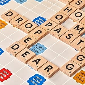 Hasbro Gaming Scrabble Board Game, Classic Word Games for Kids Ages 8 and Up, Fun Family Game for 2-4 Players, The Classic Crossword Game