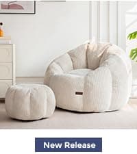 MAXYOYO Bean Bag Chair, Comfy Bean Bag Sofa with Back Support, Faux Fur Bean Bag Chair for Adults and Kids, Stuffed Floor Sofa for Living Room, Bedroom, Apartment, Beige