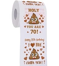70th Birthday Gifts for Women, Men, Her, Him - Happy Prank Toilet Paper - 70th Birthday Decorations, Party Supplies Favors - 70 Years Old Funny Gag Gift Ideas, Novelty Bday Present for Friends, Family