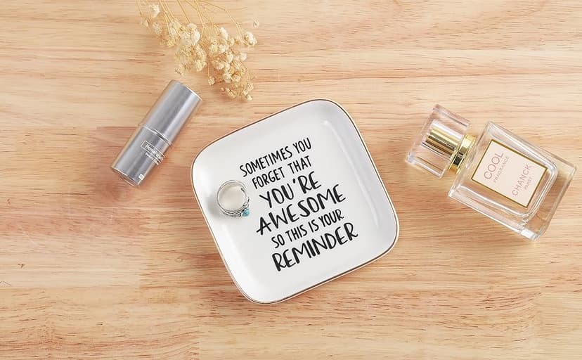 PUDDING CABIN Inspirational Gifts for Women Ring Dish You're Awesome So This is Your Remind Birthday Gifts for Women Unique, Friends Gifts for Her Mom Sister Coworker