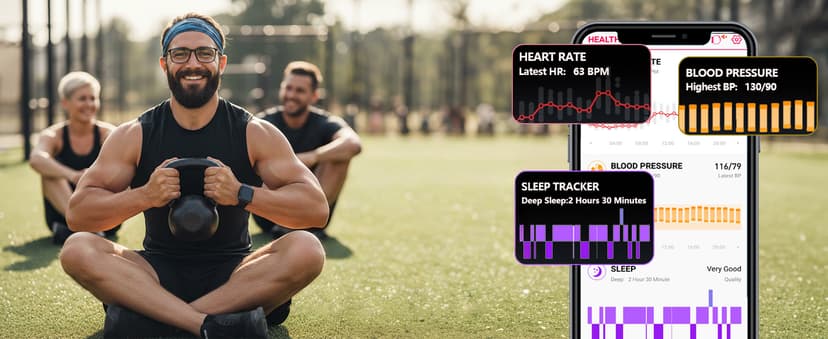 MorePro Fitness Tracker with 24/7 Heart Rate & Blood Pressure Monitor, Blood Oxygen & Sleep Tracker, Smart Watch with Step Calorie Counter, IP68 Waterproof Activity Tracker for Women Men Android iOS
