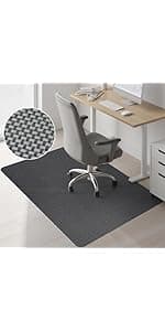 Sycoodeal Office Chair Mat for Hardwood Floor,Office Computer Gaming Chair Mat for Tile Floor,Large Floor Protector Rug,Anti-Slip,Easy to Clean,Pure Black(48"x36")