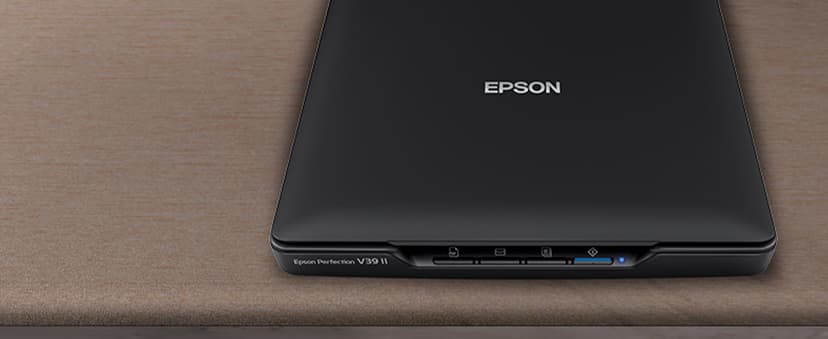 Epson - Perfection V39 II - Color Photo and Document Flatbed Scanner - 4800 dpi Optical Resolution - High-Rise, Removable Lid - Scan to Cloud - USB Power - Image Scanning - Black