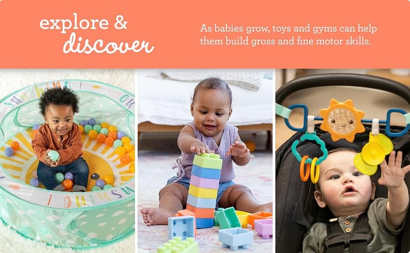 Infantino Lil’ Nibbles Textured Silicone Teether, BPA-Free Baby Teething Toy, Soft, Easy to Hold, Sensory Stimulation for Infants, Carrot