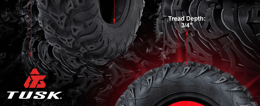 Tusk Mud Force ATV Tire Set – 25x8-12 Front & 25x10-12 Rear – Durable Off-Road Quad Tires Set of 4