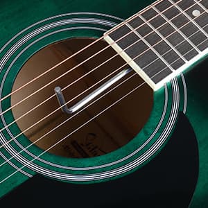 GLARRY Full Size 6 Strings Acoustic Electric Guitar Beginner Kit, Cutaway 41 Inch Electric Acoustic Guitar w/Inbuilt Tuner, Bag, Strap, Picks, Strings, Basswood Guitarra, Matte Distressed Green