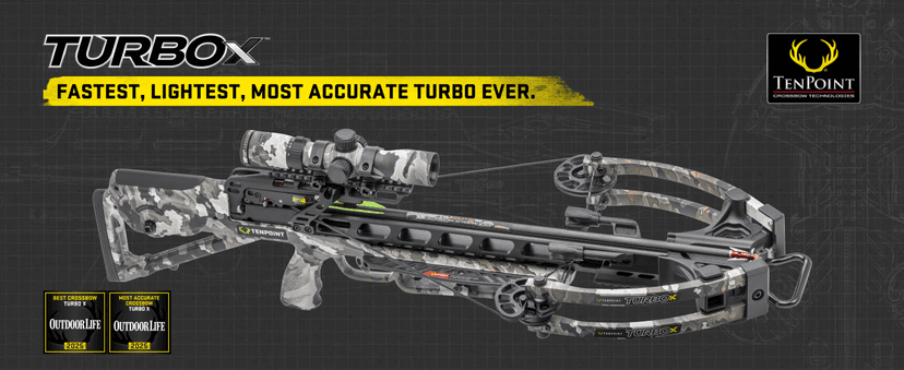 TenPoint Turbo X Crossbow - 415 FPS - Equipped with 100-Yard RangeMaster Scope, ACUslide Cocking & De-Cocking System + S2 Trigger