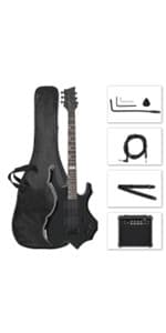 Ktaxon 5 String Electric Bass Guitar, Full Size Standard Right Handed Rosewood Fretboard Bass Kit with Gig Bag Strap Cable Wrench Tool (Yellow)