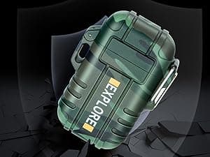 LcFun LcFun Waterproof Electric Dual Arc Lighter USB Rechargeable Outdoor Windproof Flameless Plasma Lighters for Camping, Hiking, Adventure, Survival Tactical Gear Stocking Stuffers Gifts for Men