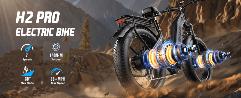 Dual Motor Ebike, 3000W Electric Bike for Adults, 52V 20Ah 26" Fat Tire Fast Ebike Max 38 Mph, up to 90 Miles, Off-Road Mountain E-Bike for Men Women, Step-Through Design