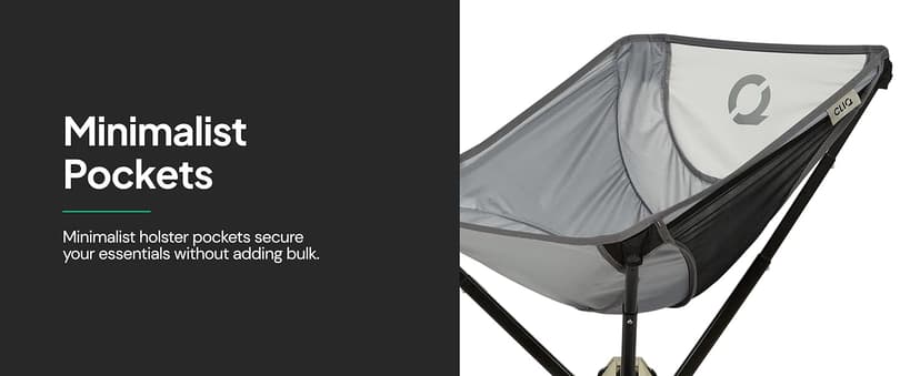 CLIQ ClassiQ 2.0 Camping Chair with Carry Bag - Portable Folding Chair & Bag for Outdoors - Reinforced 400 lb Capacity - Quick-Setup Travel Chair for Camping, Beach & Hiking - Ultimate Grey