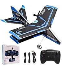 Rc Drone Remote Control Airplane -2.4GHz Foam V17 Jet Fighter Stunt,360° Drop-Resistant Stunt Spin Remote & Light RC Airplane with 2 Batteries for Kids Boys Girls (White)