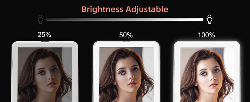 FUNTOUCH Rechargeable Travel Makeup Mirror with 72 Led Lights, Portable Lighted Beauty Mirror, 3 Color Lighting, Dimmable Touch Screen, Tabletop LED Folding Cosmetic Vanity Mirror