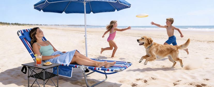 SUNNYFEEL Beach Lounge Chair, Reclining Beach Chairs Lay Flat, Sun Face Down Tanning Chair, Folding Camping Chairs Portable Camp Cot with Backpack Straps for Outdoor/Picnic/Lawn