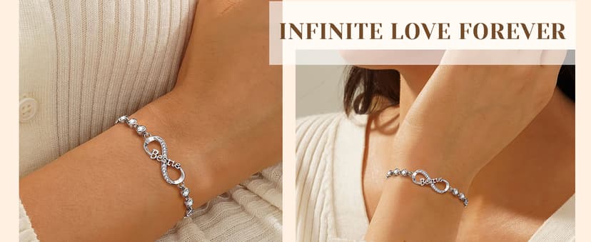 UNGENT THEM Infinity Love Heart Bracelets for Women Her Happy Birthday Valentines Christmas Presents