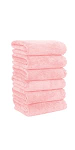 MOONQUEEN Microfiber Facial Cloths Fast Drying Washcloth 12 Pack - Premium Soft Makeup Remover Cloths - Highly Absorbent