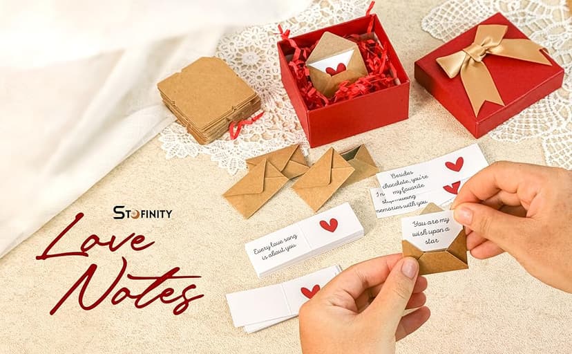 60 Love Notes For Him Her - Anniversary Card Long Distance Relationship Gifts For Boyfriend Girlfriend, Cute Couple Gifts For Valentines, Birthday, Mini Envelope Lunch Notes For Husband Wife